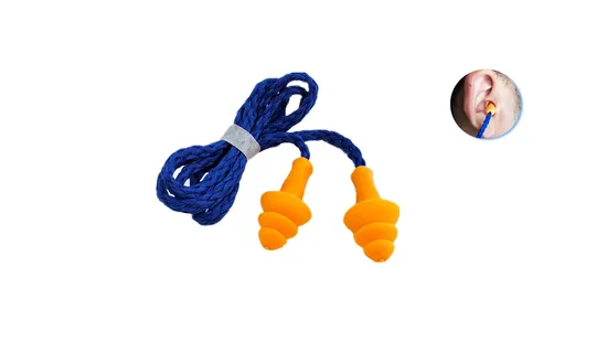 Bouchons d'oreilles de protection auditive à réduction de bruit en silicone avec cordon de sécurité